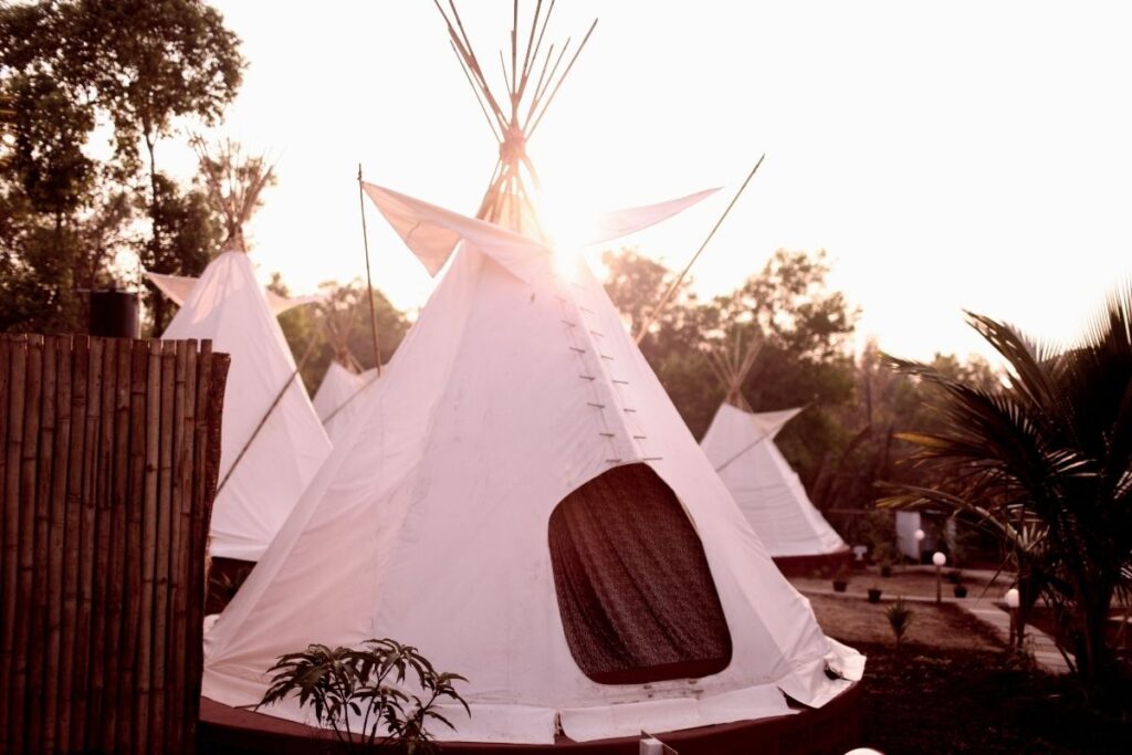 stay in a traditional tipi at wigwam jungle resort in north goa